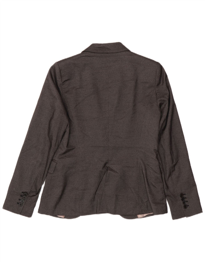 Zara Dame 1 Knap Blazer Jacket UK 14 Stor Grå Polyester