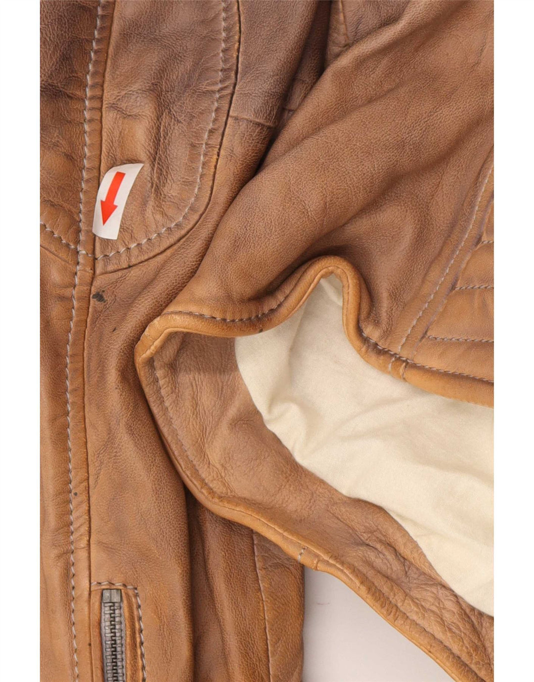 Freaky Nation dame bikerjakke i læder UK 14 medium brun