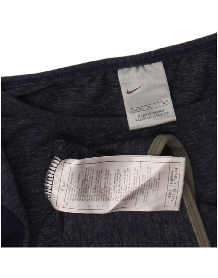 Nike pigetop 3/4 ærmer 10-11 år medium marineblå farveblok nylon