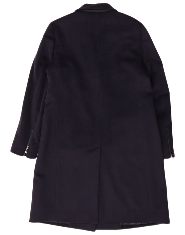 Jaeger Dame Oversized Double Breasted Coat UK 10 Small Navy Blue Wool