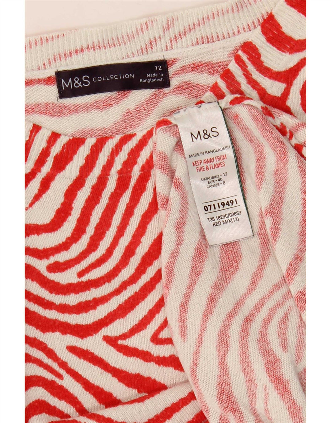 Marks & Spencer Dametrøjetrøje med rund hals DK 12 Medium Rød