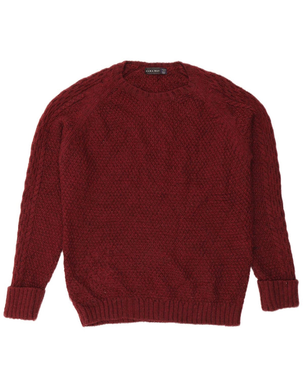 ZARA Herre sweater med rund hals XL rødbrun