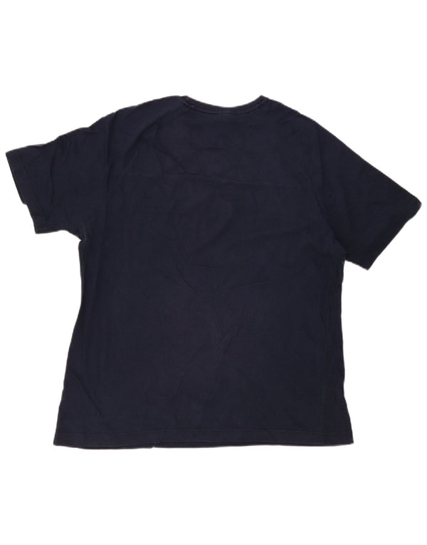 Nike T-shirt top til mænd UK 42/44 Large Navy Blue Colourblock Bomuld