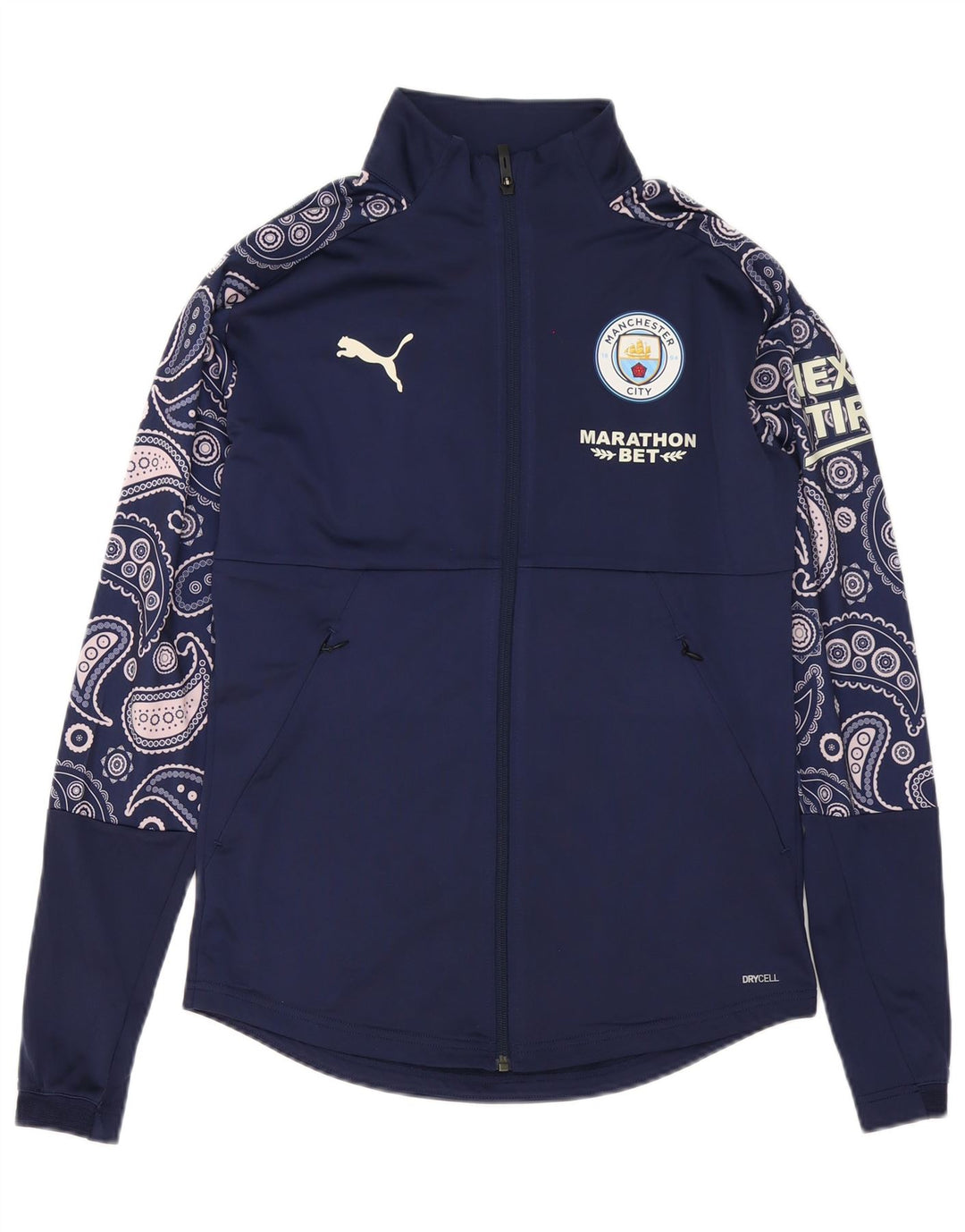 Puma herre grafisk træningsdragt topjakke lille marineblå Paisley polyester