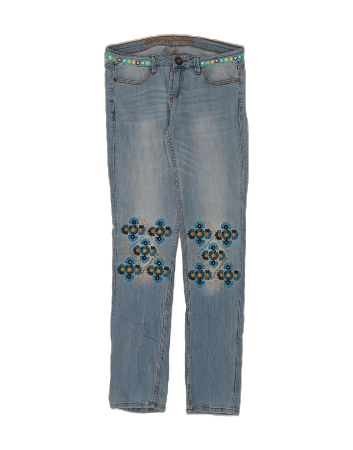 DESIGUAL Womens Straight Jeans W30 L33 Blue Floral Vintage Desigual and Second-Hand Desigual from Messina Hembry 