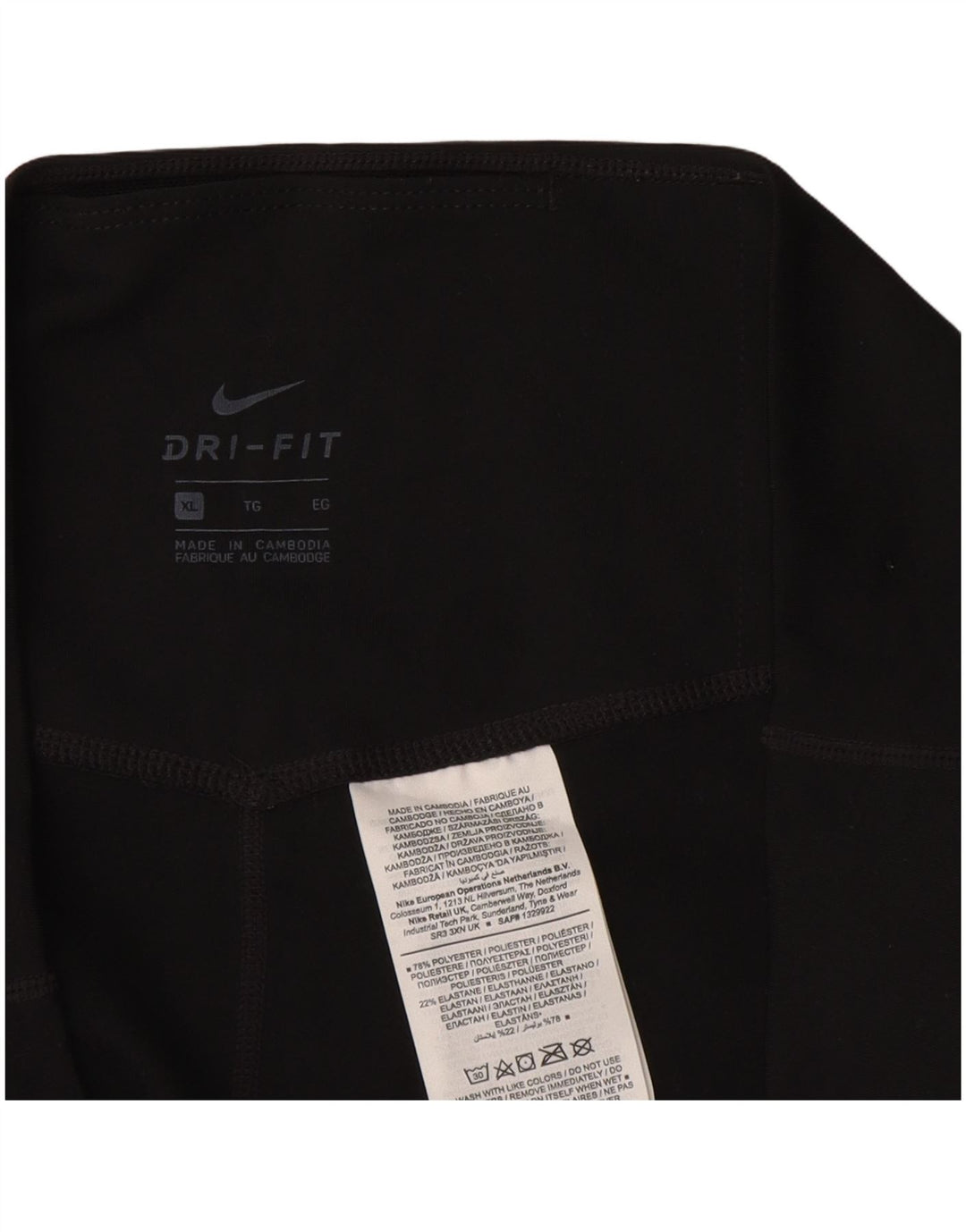 NIKE Dame Dri Fit Leggings UK 18 XL Sort Polyester