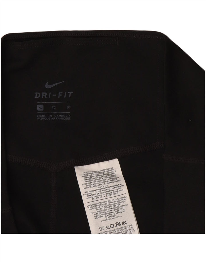 NIKE Dame Dri Fit Leggings UK 18 XL Sort Polyester