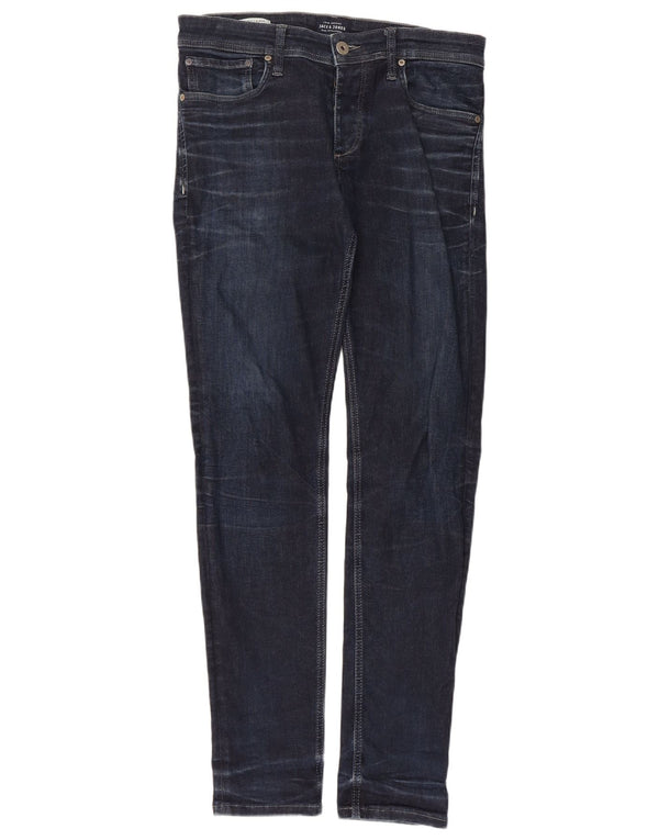 Jack & Jones Herre GLENN Slim Jeans W32 L32 Marineblå Bomuld