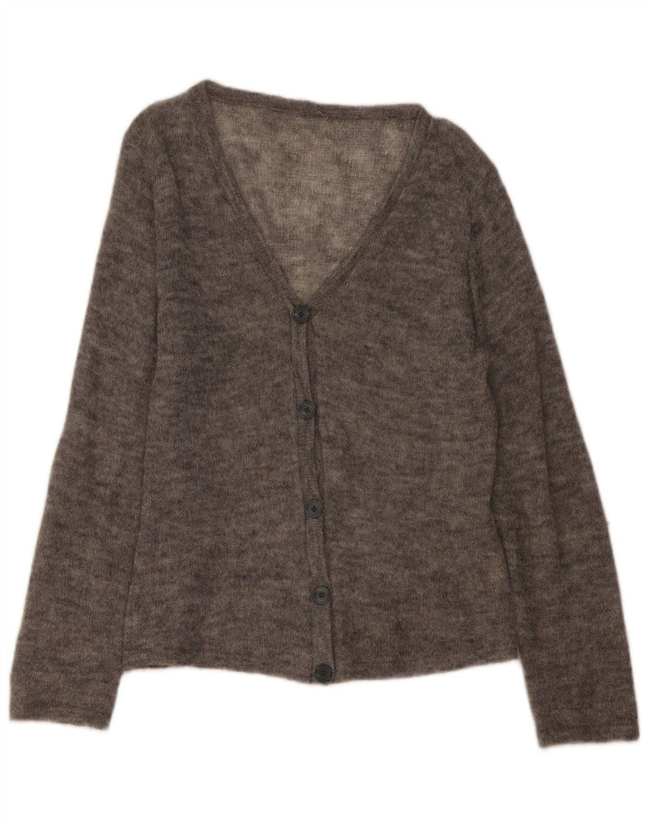 Vintage dame cardigan sweater UK 16 Large Grå Flecked Elastan