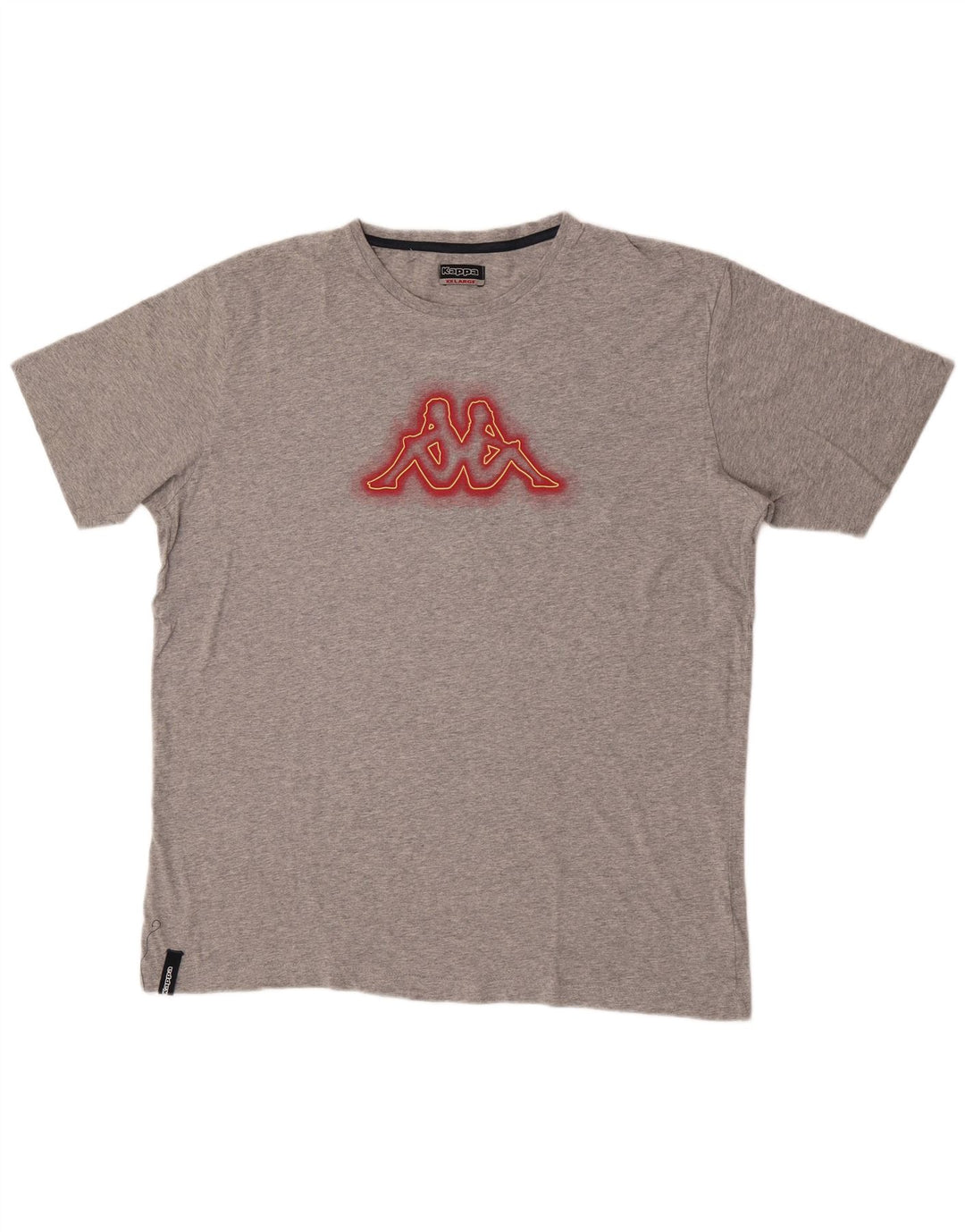 Kappa Herre Grafisk T-Shirt Top 2XL Grå Bomuld