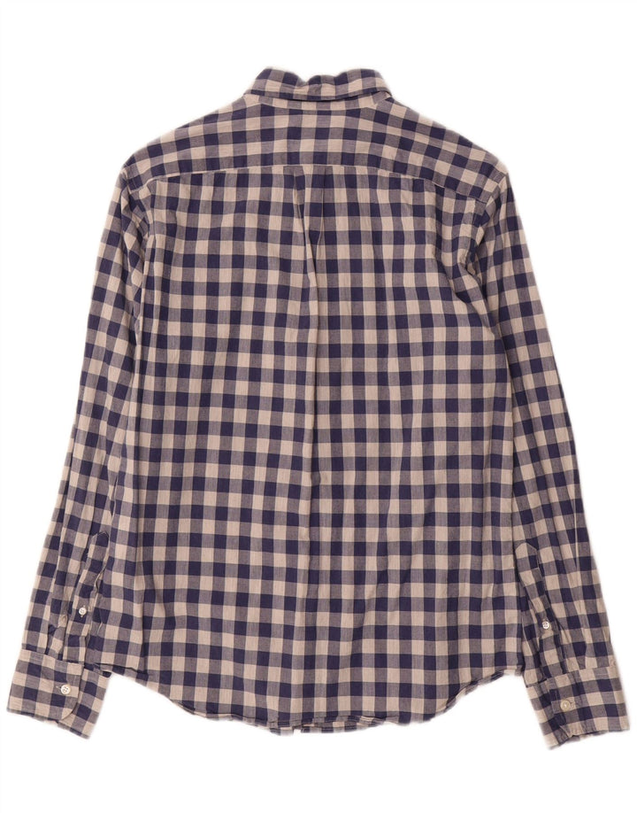 J. CREW Slim skjorte til mænd, lille marineblå Gingham bomuld