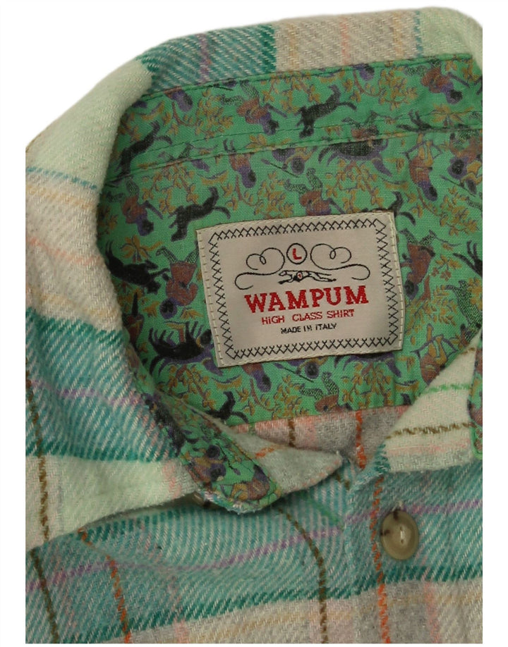 Wampum Herre Overshirt Flanellskjorte Stor Grøn Ternet