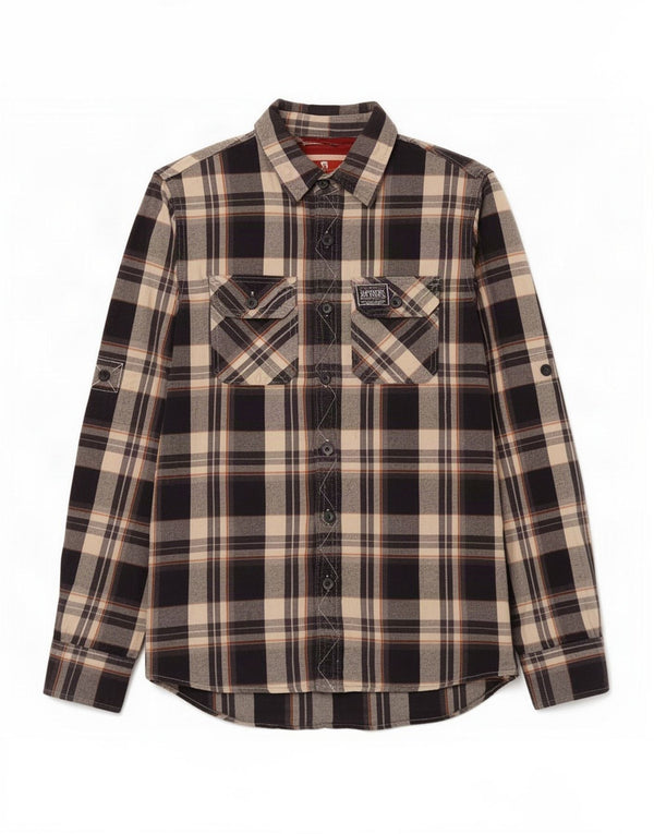Superdry Mens Flannel Shirt Medium Navy Blue Plaid Cotton