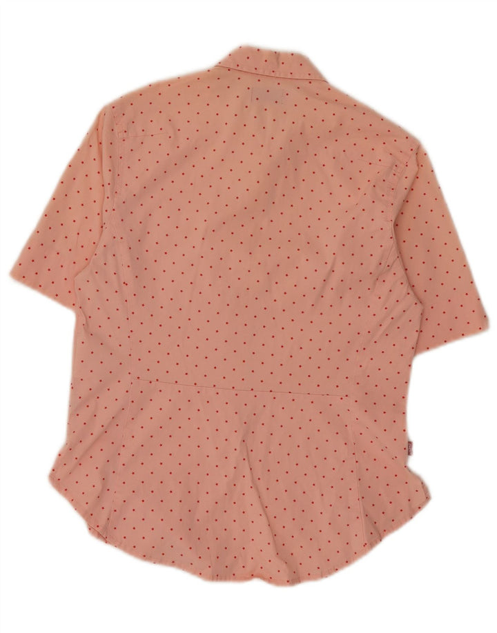 Levi's Kvinder abstrakt mønster skjorte UK 10 Small Pink Bomuld