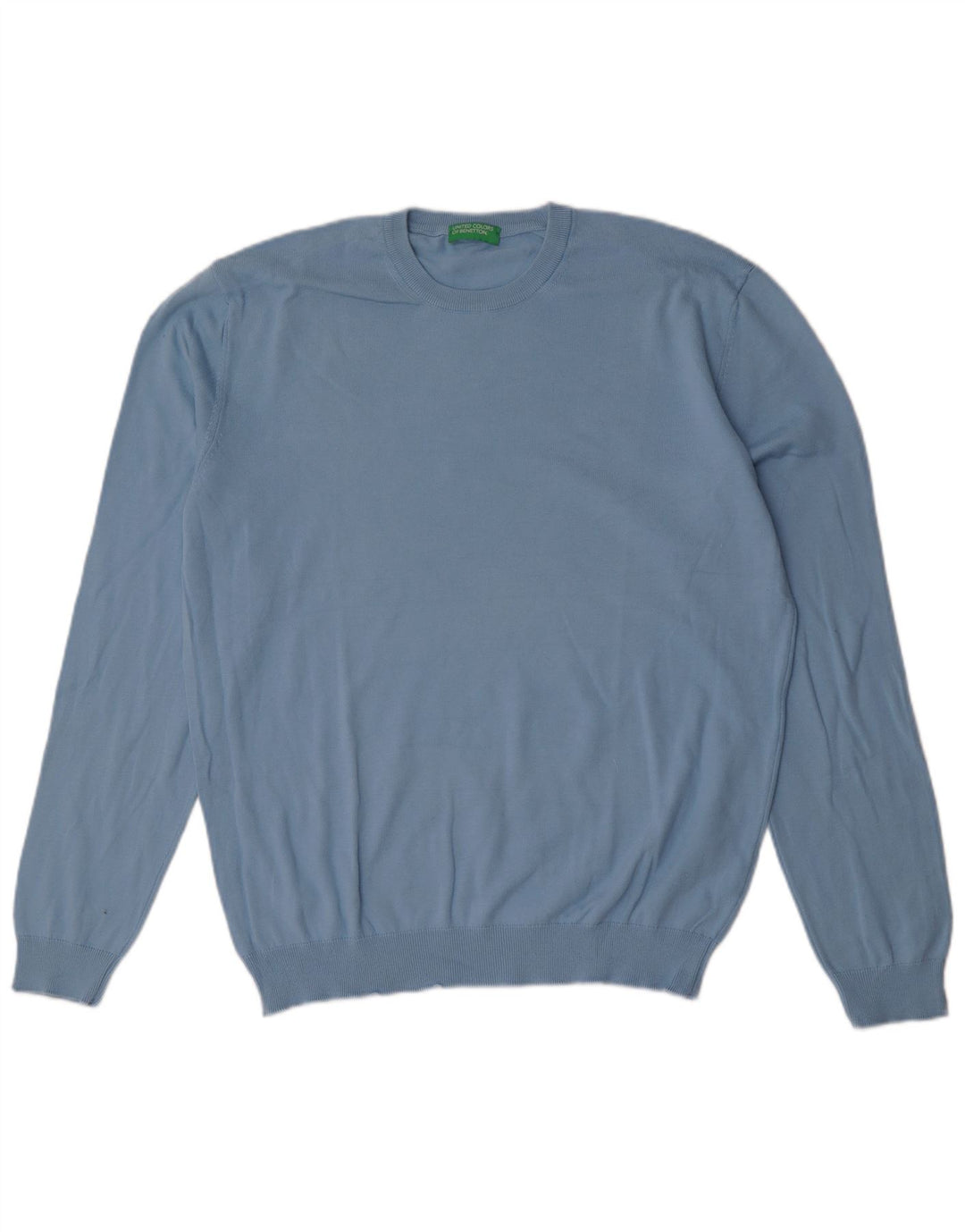 Benetton Herre sweater med rund hals XL blå bomuld