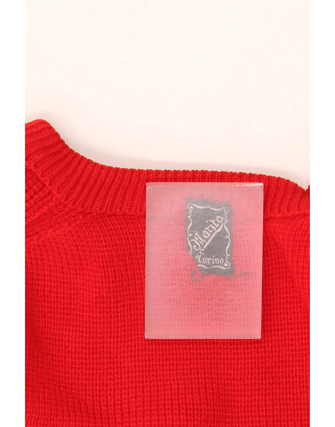 Vintage Herre Boat Neck Jumper Sweater Medium Rød