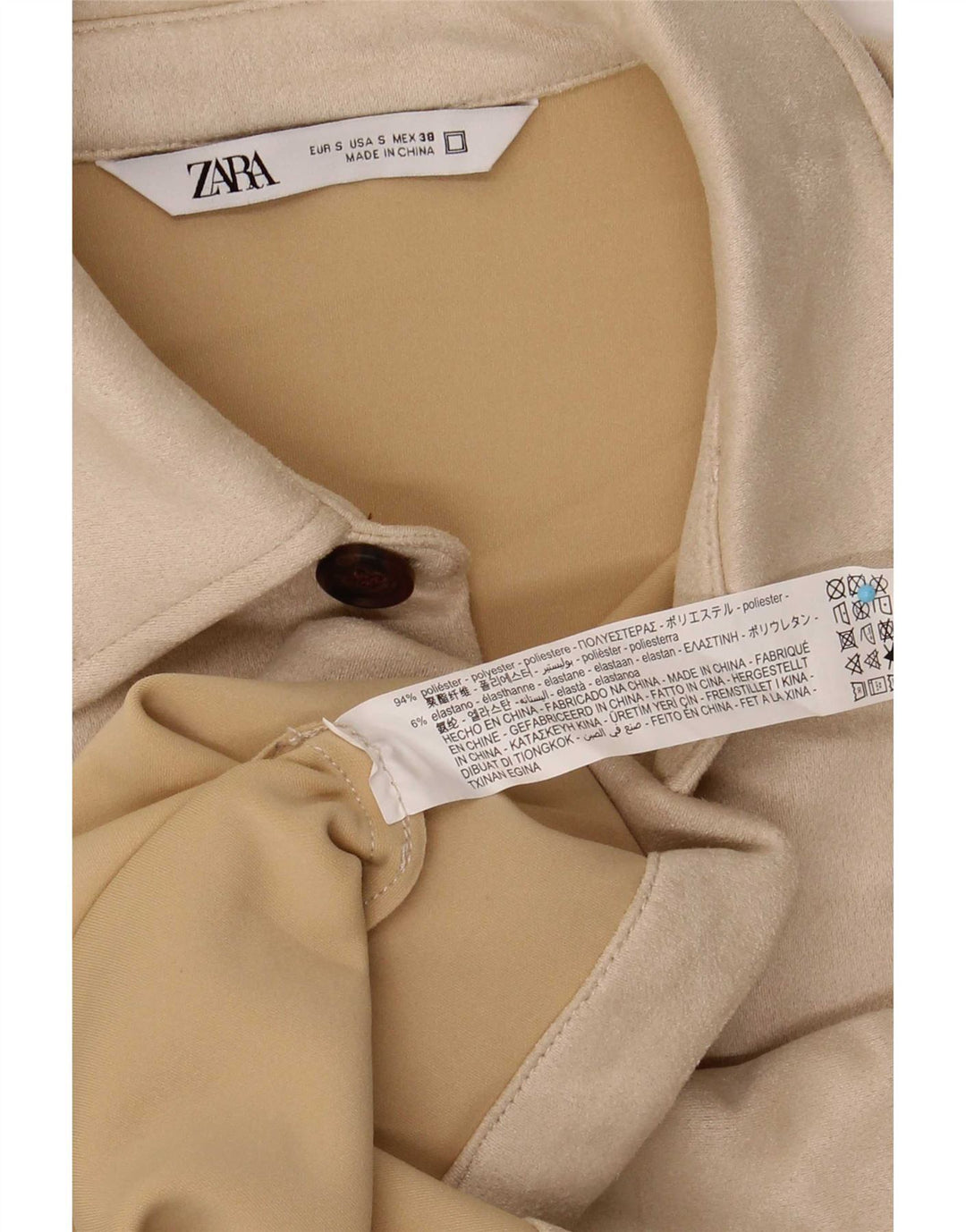 Zara Herre Bomber Jacket UK 36 Small Off White Polyester