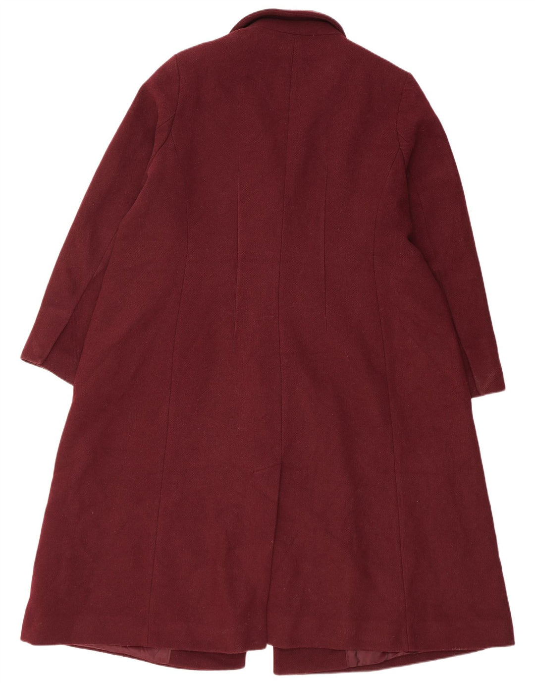 Marks & Spencer Dame Dobbeltradet Frakke UK 20 2XL Burgundy Polyester