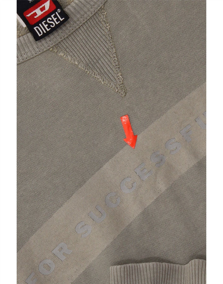Diesel Herre Grafisk Sweatshirt Jumper XL Grå
