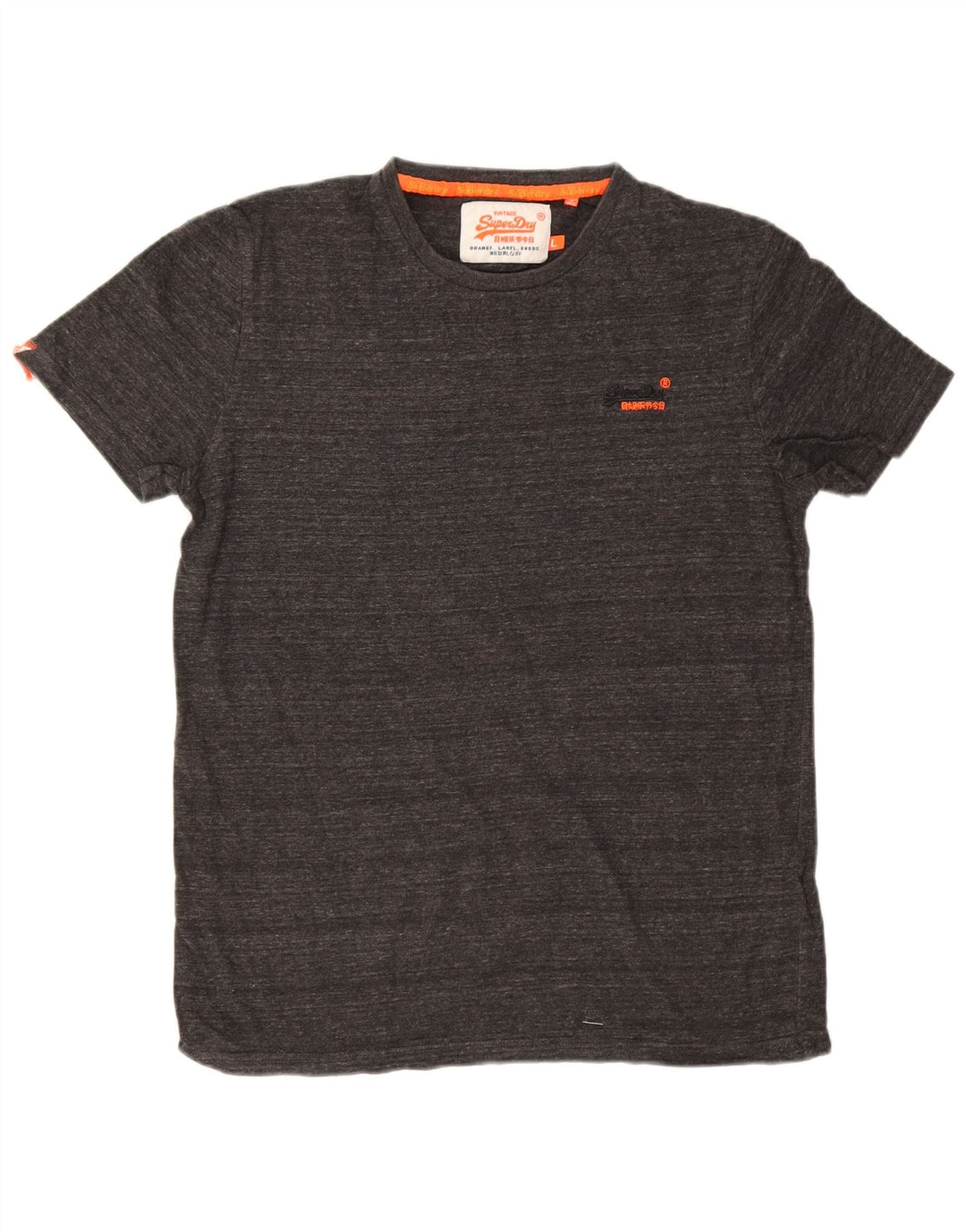 Superdry T-shirt top til mænd, stor grå nålestribet bomuld
