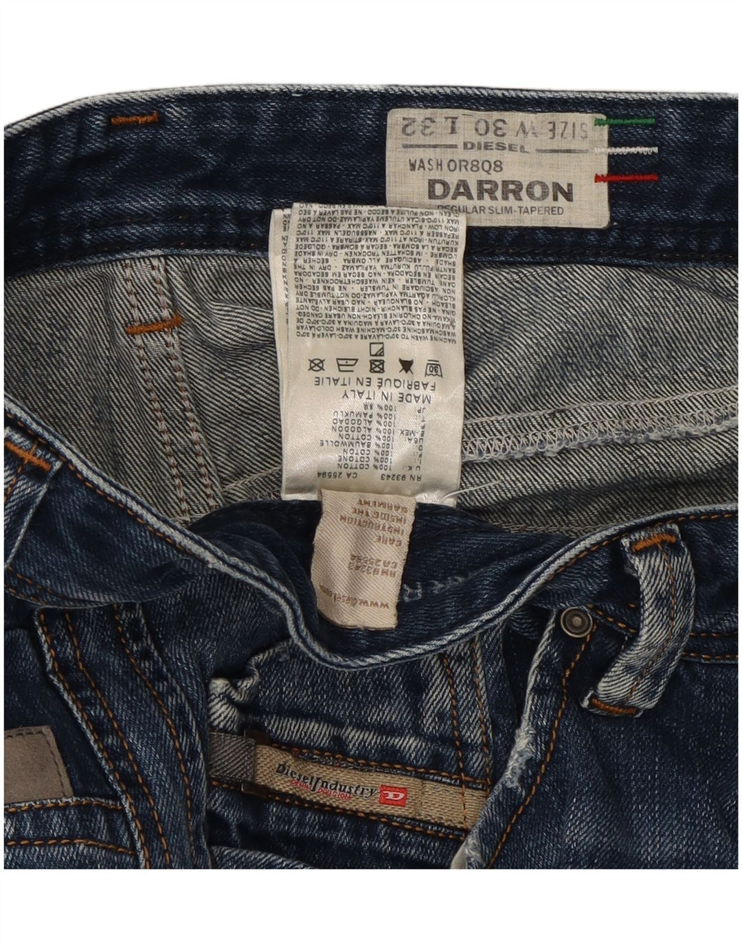 Diesel Herre Darron Distressed Slim Tapered Jeans W30 L32 Blå Bomuld