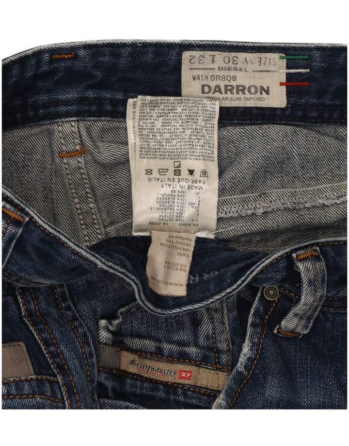 Diesel Herre Darron Distressed Slim Tapered Jeans W30 L32 Blå Bomuld