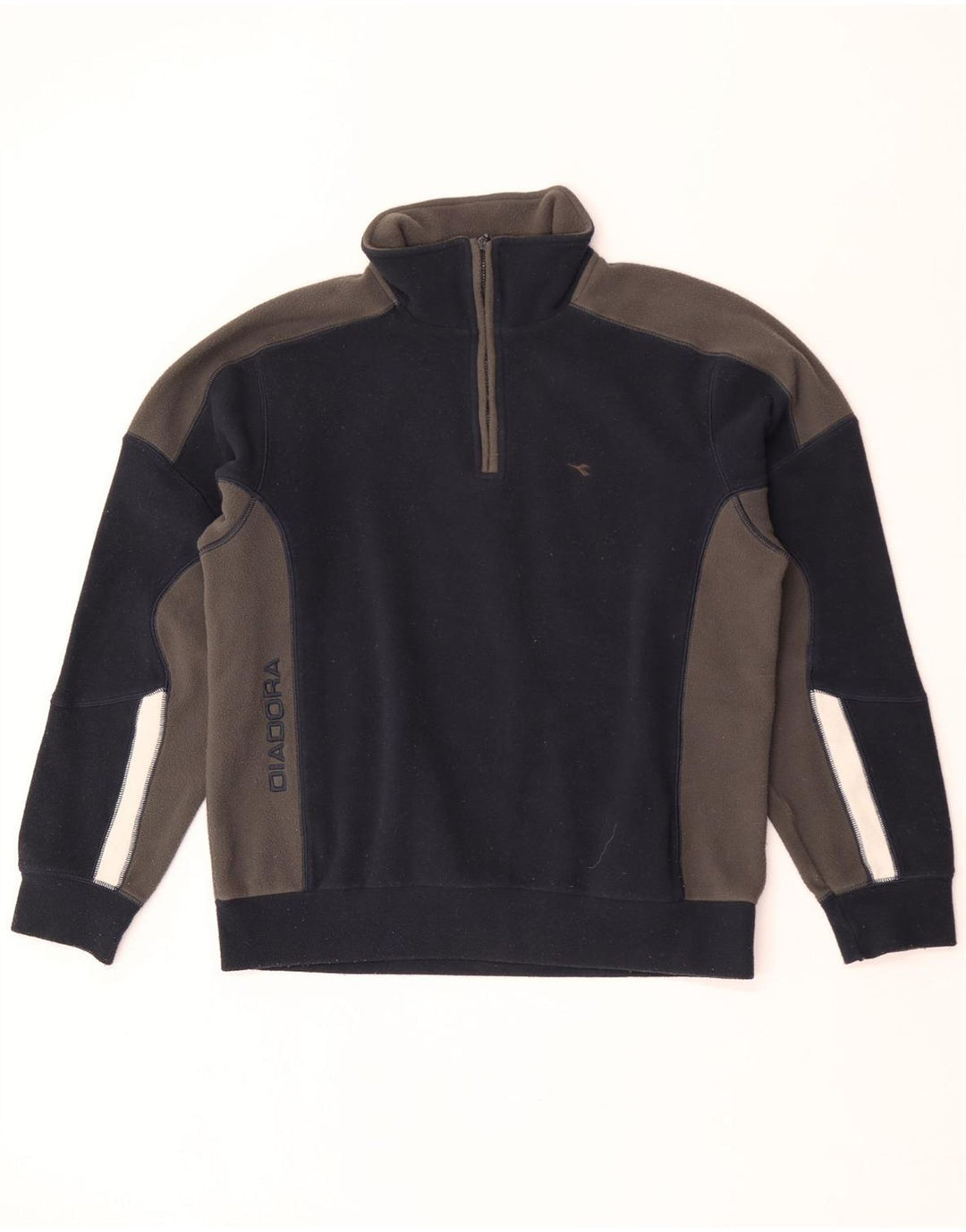 Diadora Herre lynlås-hals Fleece Jumper Medium Navy Blue Colourblock Polyester