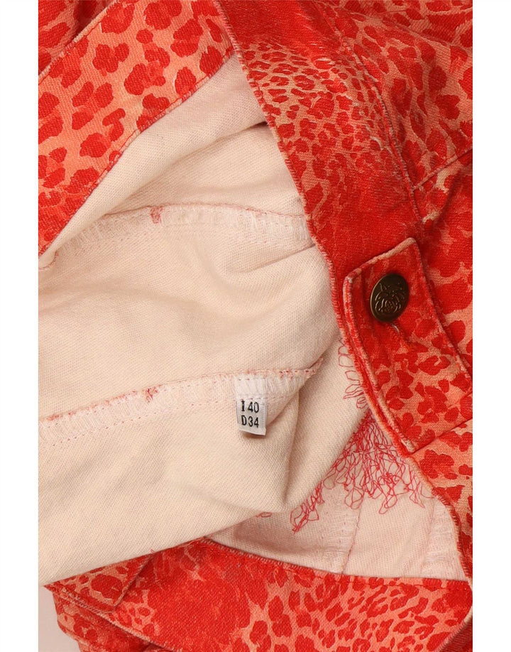 Blumarine Dame denimjakke IT 40 Lille rødt dyreprint