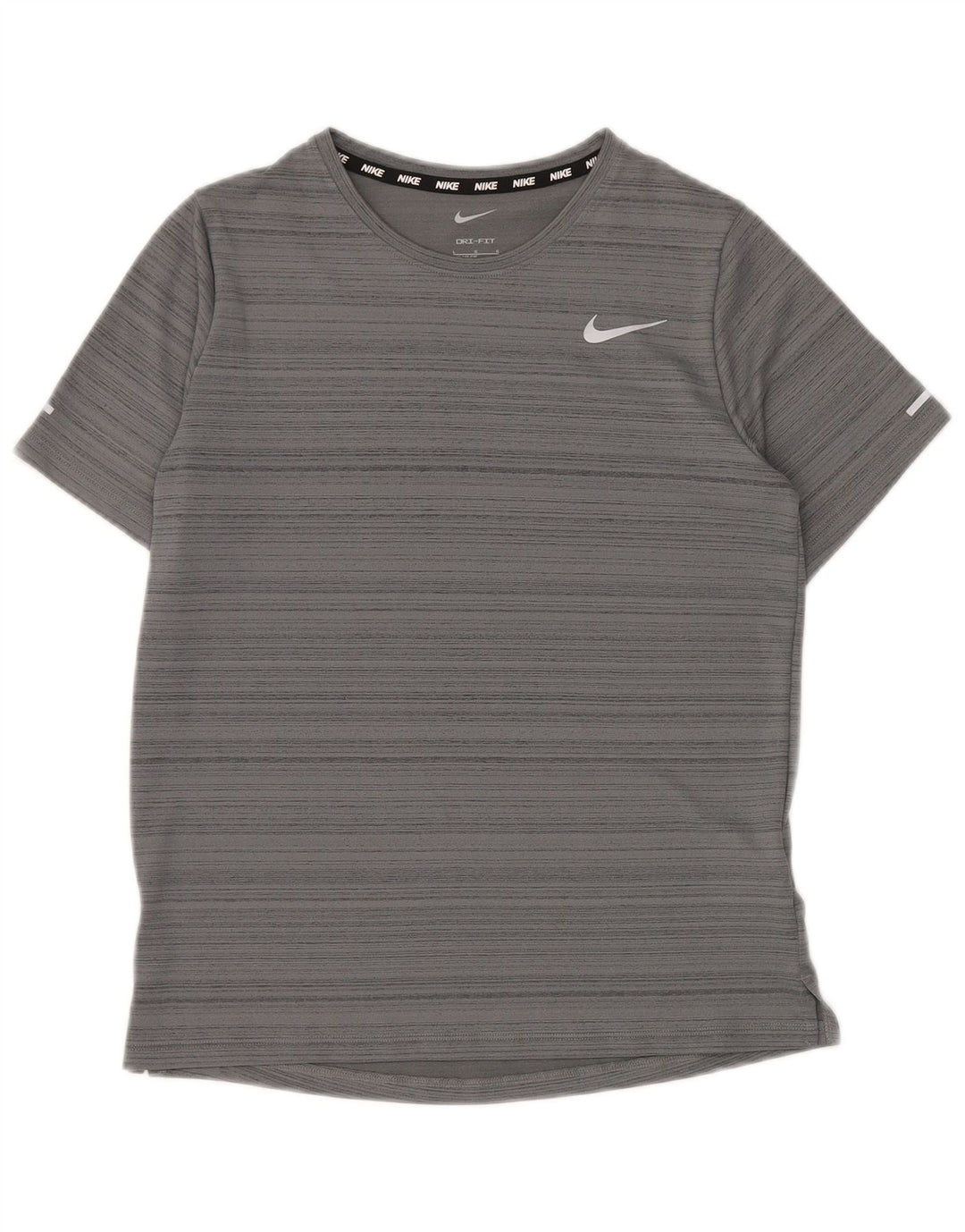 NIKE Dri Fit T-shirt top 12-13 år, stor grå stribet polyester