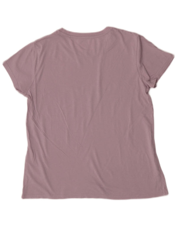 Levi's Grafisk T-shirt top til kvinder UK 14 Medium Lilla Bomuld