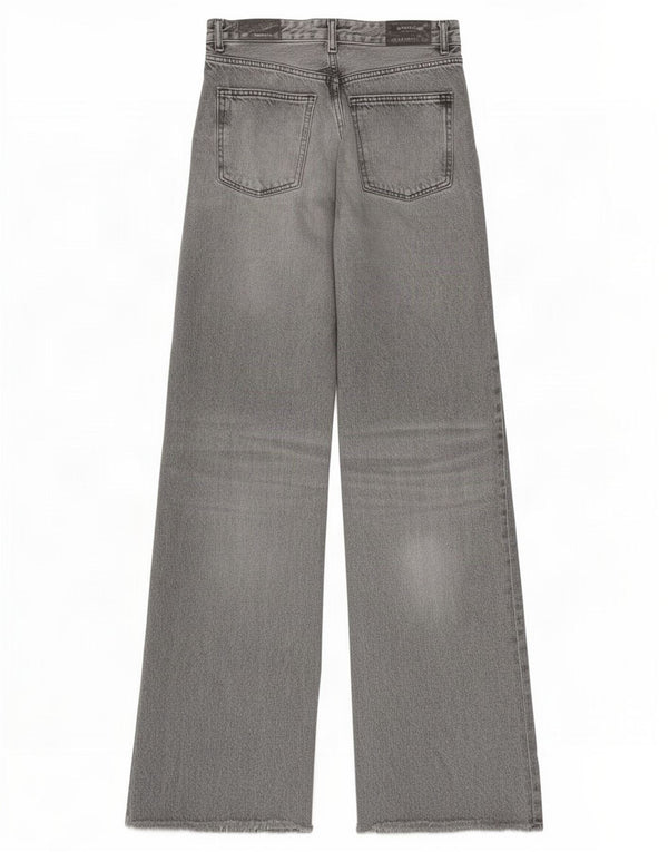 Zara Dame Jeans med brede ben EU 38 Small W28 L34 Grå Bomuld
