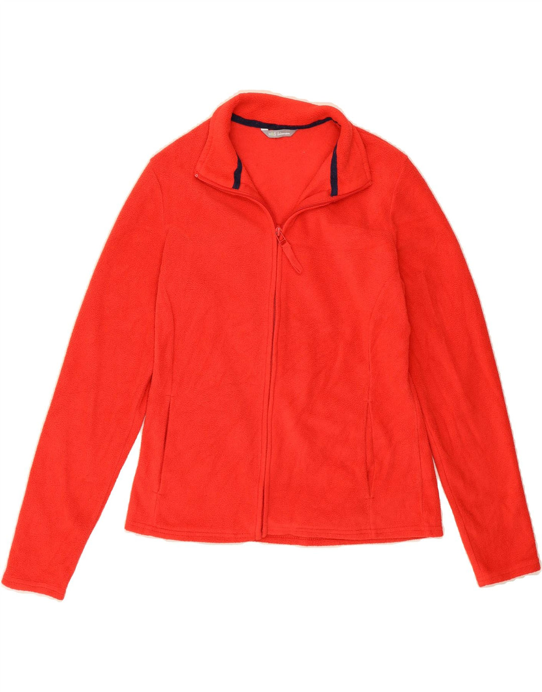 MARKS & SPENCER Womens Fleece Jacket UK 12 Medium Red Polyester Vintage Marks & Spencer and Second-Hand Marks & Spencer from Messina Hembry 