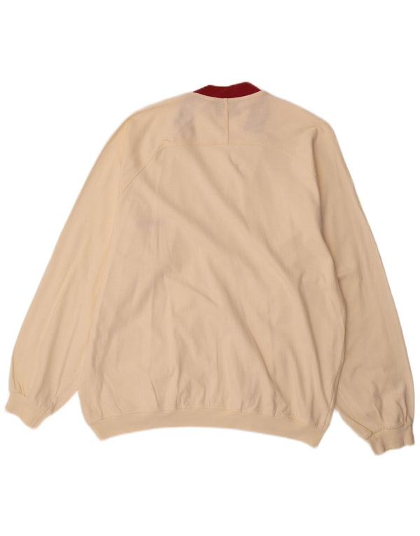 Trussardi Jeans Herre Cardigan Sweater 2XL Off White Colourblock Bomuld