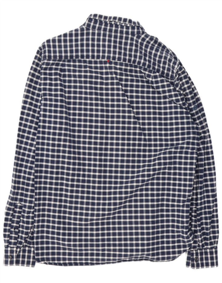Superdry herreskjorte 2XL marineblå ternet bomuld