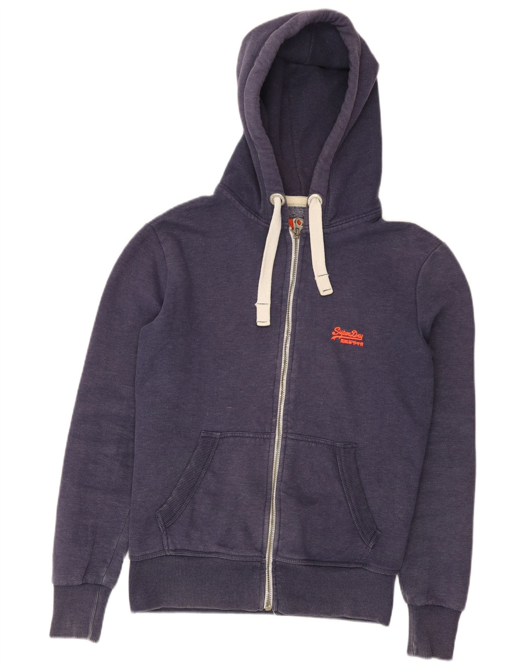 Superdry Hættetrøje med lynlås til mænd, lille marineblå bomuld