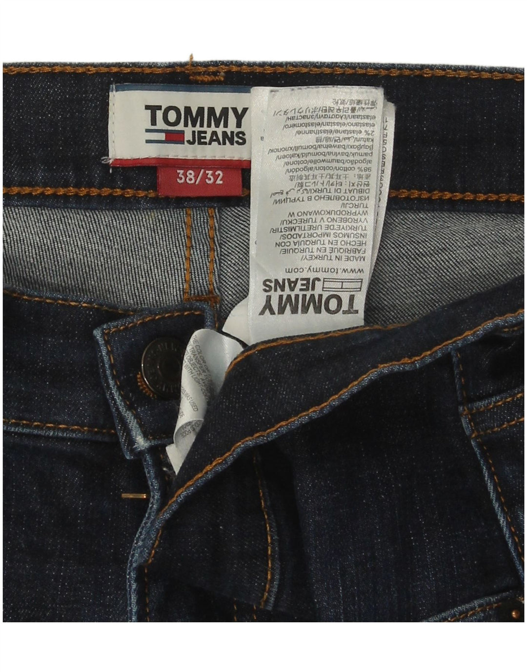 Tommy Hilfiger Straight Jeans til mænd W38 L32 Marineblå bomuld