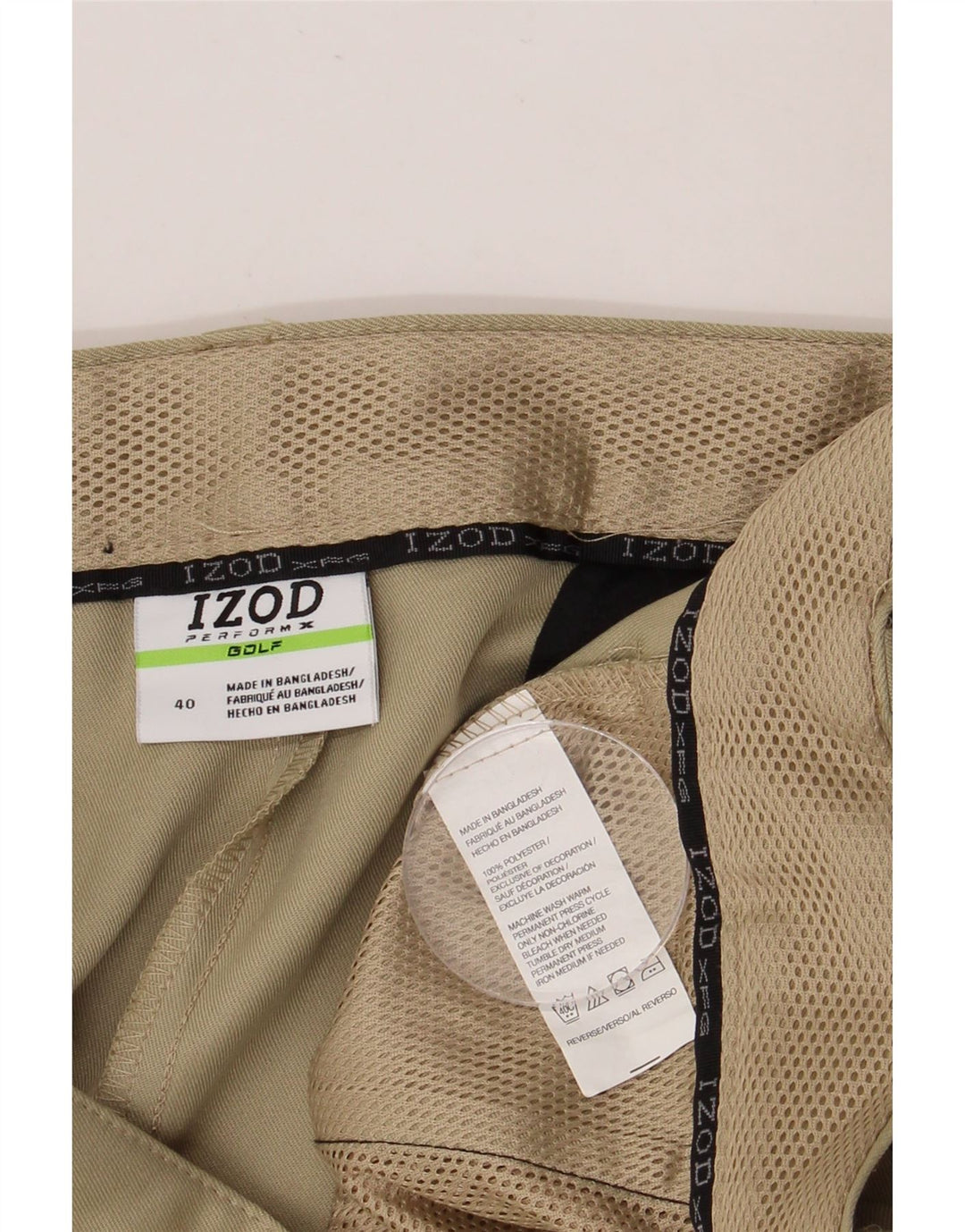 IZOD Herre Cargo Shorts W40 XL Beige Polyester