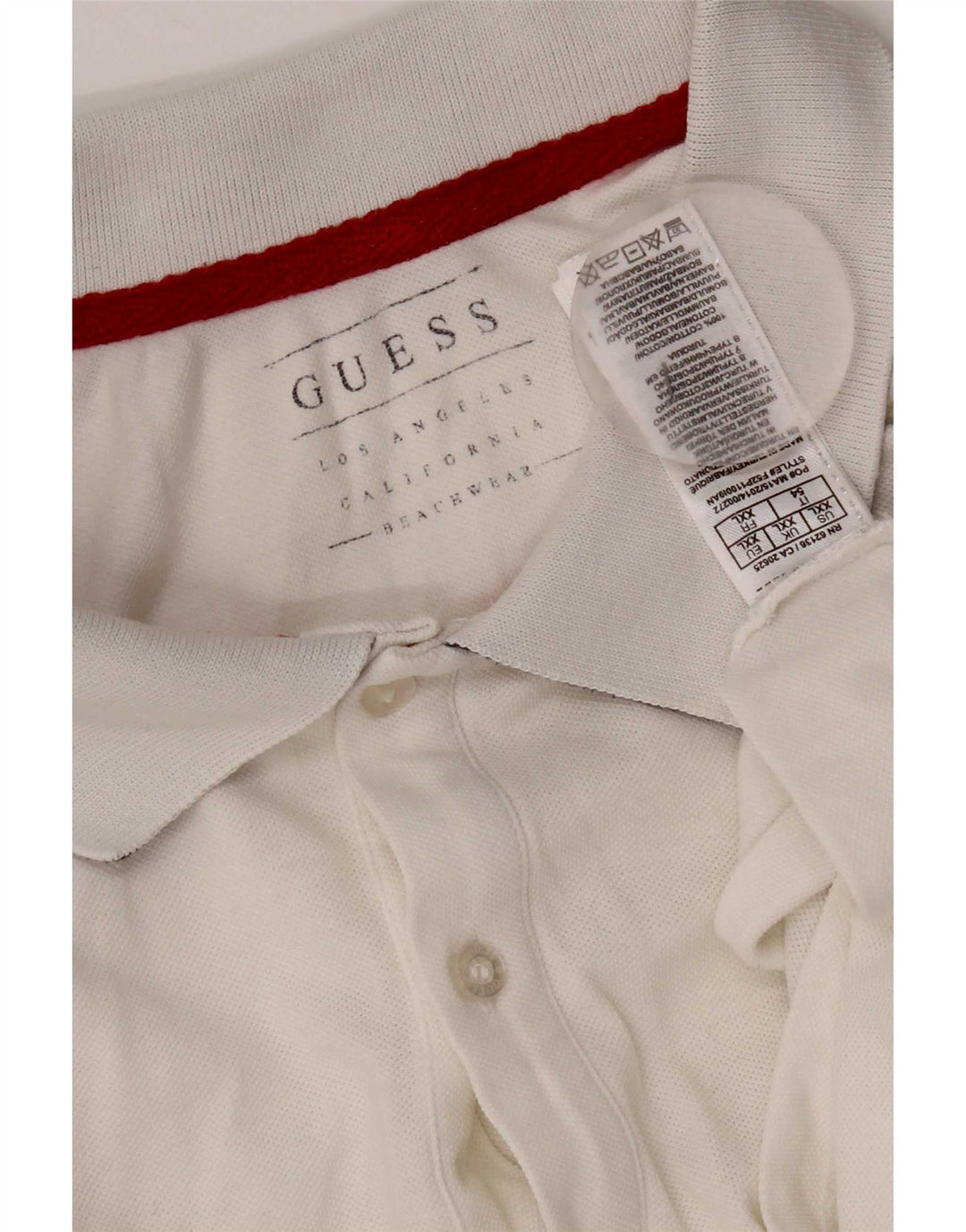 Guess Polo Shirt til mænd 2XL Hvid Colourblock Bomuld