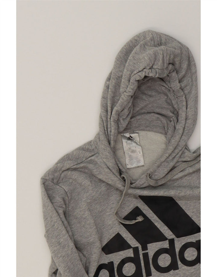 ADIDAS Mens Graphic Hoodie Jumper Small Grey Cotton Vintage Adidas and Second-Hand Adidas from Messina Hembry 