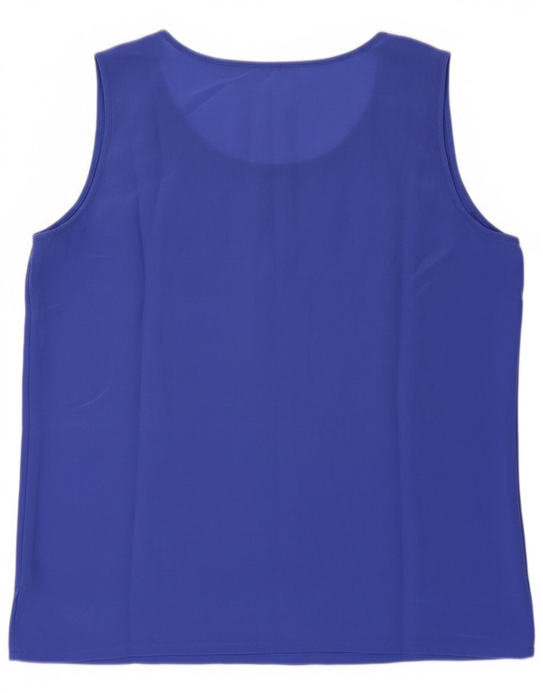 Vintage Dame See Through Vest Top UK 8 Small Blue Silk