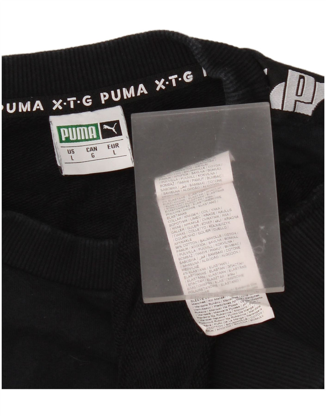 Puma Herre Grafisk Sweatshirt Jumper Stor Sort Colourblock Bomuld
