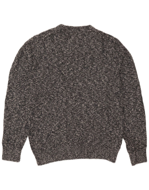 L.L.Bean Mens Crew Neck Jumper Sweater Medium Grey Flecked Cotton