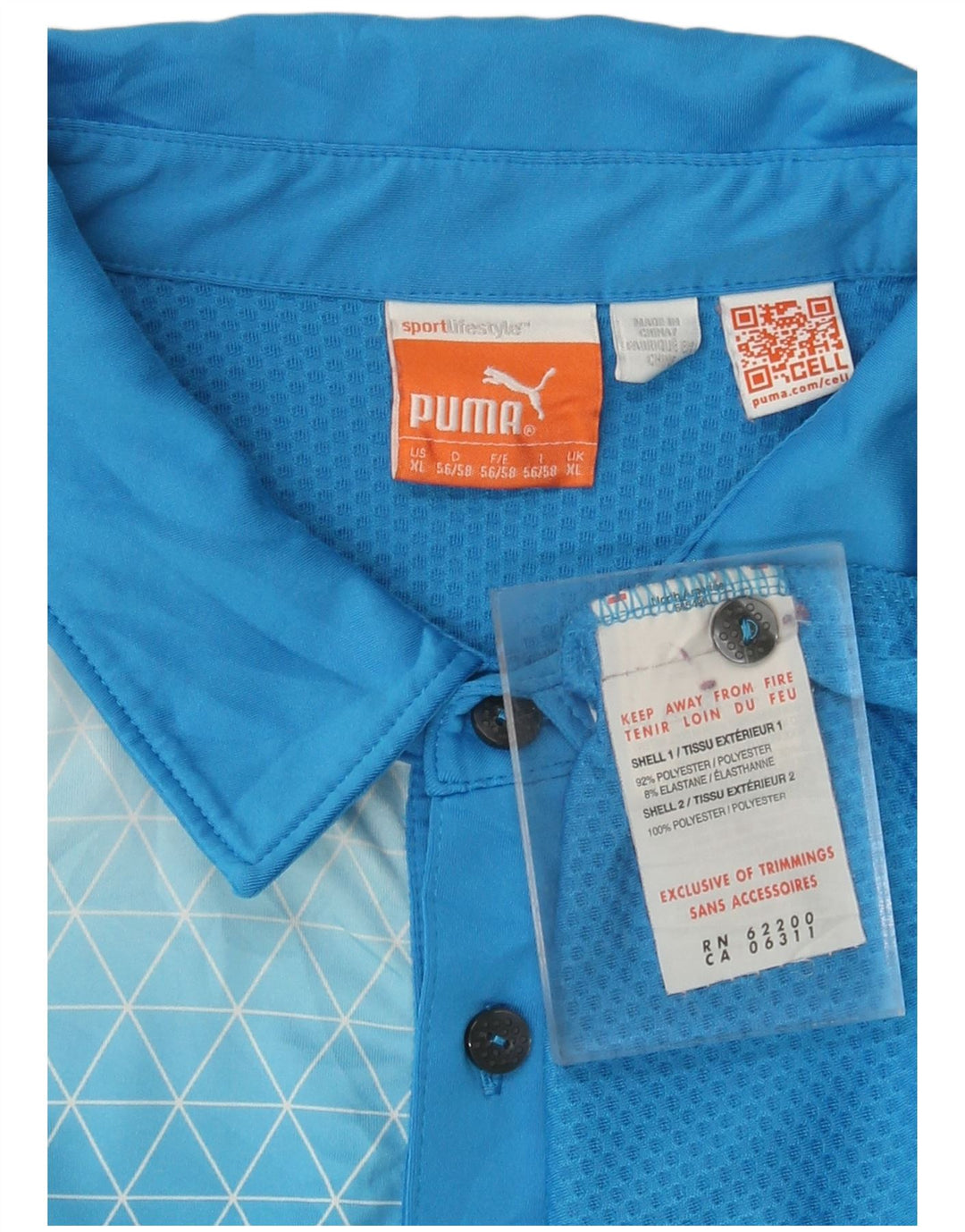 PUMA Poloshirt til mænd XL Blå Colourblock Polyester