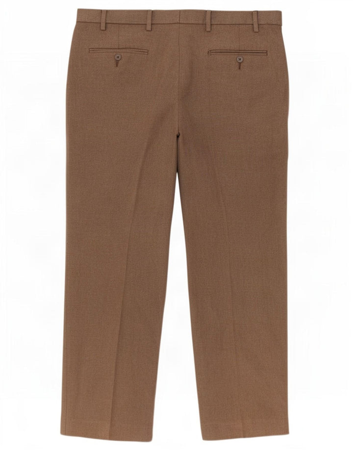 Marks & Spencer Herre Regular Suit Bukser W38 L29 Brun Polyester