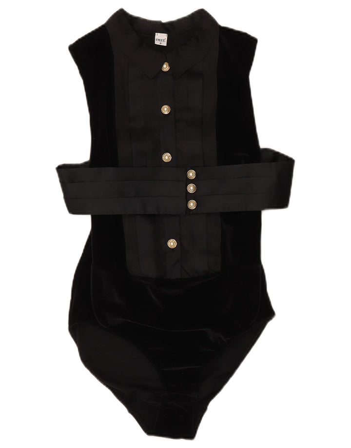 IMEC Womens Velvet Ærmeløs Bodysuit IT 48 XL Sort