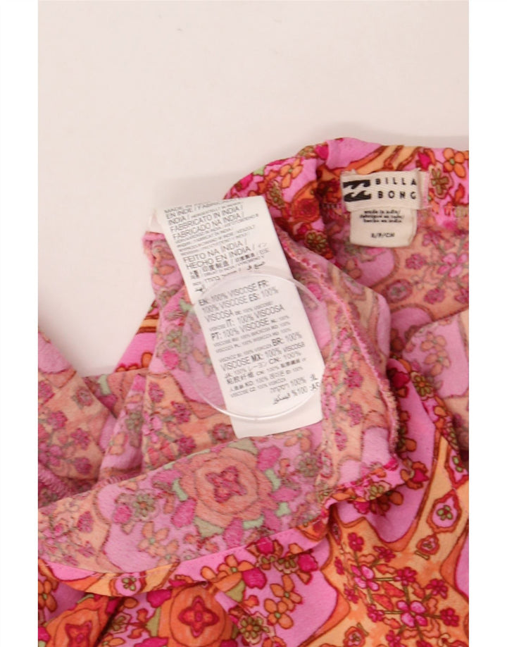 BILLABONG lige nederdel til kvinder Small W27 Pink Floral Viscose