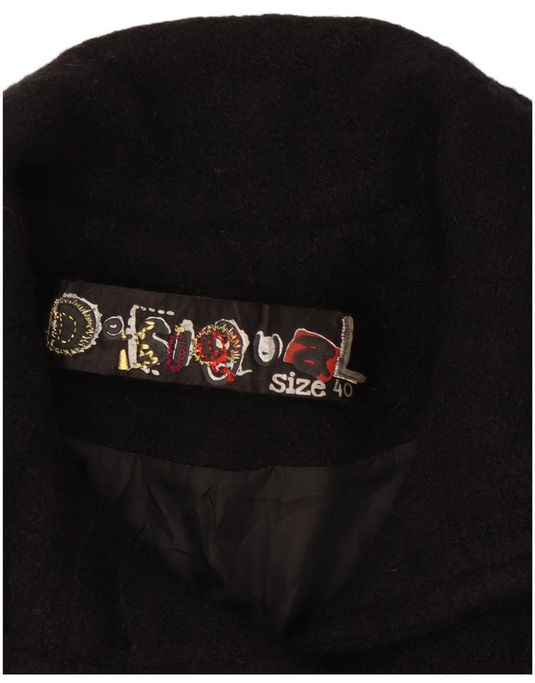 Desigual kvinders abstrakt mønster overfrakke EU 40 Medium Sort