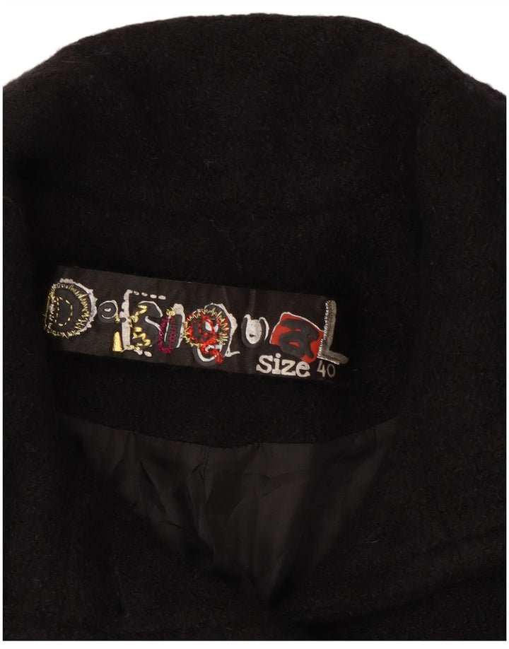 Desigual kvinders abstrakt mønster overfrakke EU 40 Medium Sort