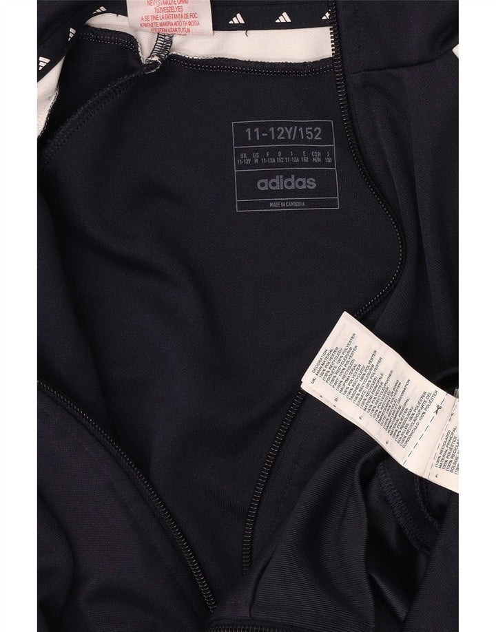 Adidas Drenge Træningsdragt Topjakke 11-12 År Marineblå Polyester