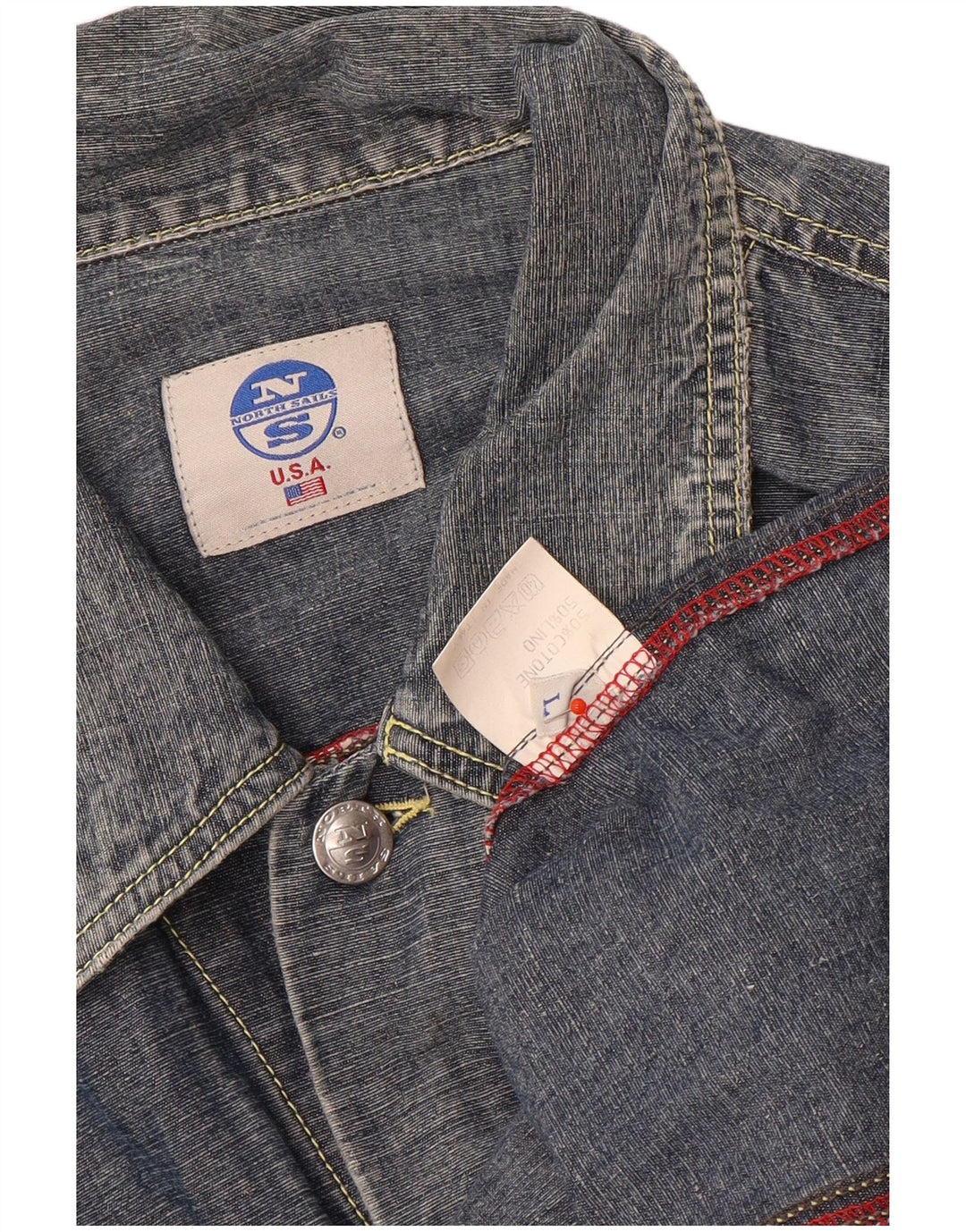 North Sails Herre Denim Jacket UK 40 Large Navy Blue Cotton